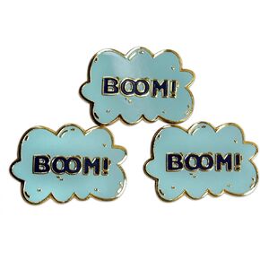 Novel Merk BOOM, POW, & Comic Icons Lapel Pin, Hat Pin & Tie Tack Set - with Clutch Back