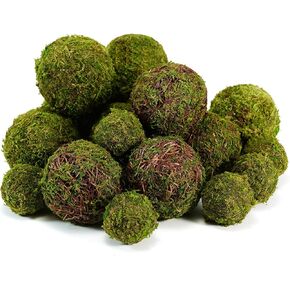 BYHER Decorative Moss Balls Set - 18pcs Fake Moss Balls for Bowl Fillers, Centerpiece Decor, Home Decor, Vase Fillers, Wedding Decor, Table Arrangements, Coffee Accents, DIY Crafts (Mix-Set of 18)
