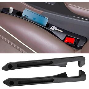 Car Seat Gap Filler Organizer and Storages Automotive Accessories Universal for Car SUV Truck Fill The Gap Between Seat and Console Stop Things from Dropping Black 2Pcs