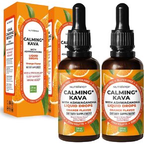Kava Ashwagandha استخراج قطرات سائلة-مكملات هادئة للتكييف مع فاليريان جذر شغف الليمون بلسم لدعم الإجهاد في النوم المزاجية-خالية من الكحول خالية من الغلوتين غير المعدلة وراثيا
