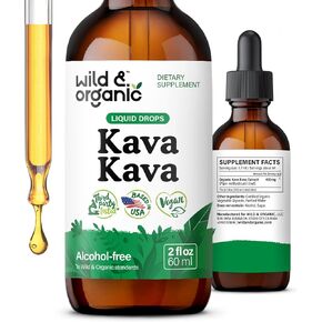 قطرات Kava الكافا البرية والعضوية 400 ملغ - ملحق الهدوء والاسترخاء - إمدادات 5 أشهر - قطرات استخراج الجذر السائل الخالي من السكر والكحول - 4 أوقية
