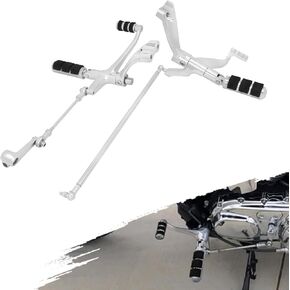Motorcycle Forward Controls Complete Kit Footpegs Levers Linkages Fit For Harley Sportster XL 1200 883 2004-2013 Roadster Forty Eight Iron Superlow Nightster (Black, For 2004-2013)