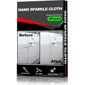 2 Pack Car Scratches Remover, Nano Sparkle Cloth for Car Scratchess, Easily Repair Paint Scratches and Water Spots, Gray