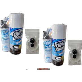 Smilyeez BG Frigi-Clean Aerosol AC Seporator Cleaner and Frigi-Fresh Kit مع فوهة التنظيف المتبخر PN 6404 (مجموعة واحدة) ومفك البراغي الجيب
