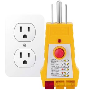 GAYA Grounding Tester Earthing for Grounding Products, Electric Outlet Testing Plug in, GFCI Test, Receptacle and Plug Testers, Circuit, Ground, GFCI Outlet, Socket Power Check