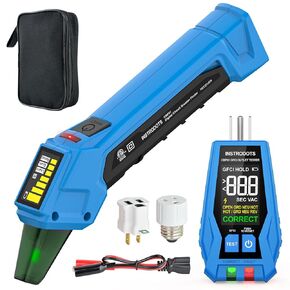 Circuit Breaker Finder Tool with Accessories, 90-120V AC Digital Breaker Finder with Integrated GFCI Outlet Tester, Circuit Tracer with Buzzer Alarm & Color Display, Includes Carrying Case