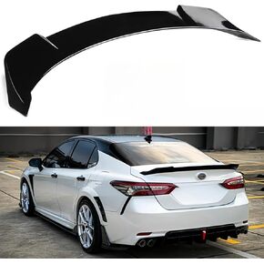 المفسد الخلفي متوافق مع 2018-2024 Toyota Camry Se Xse L Le Xle Hybrid ، Yofer V2 Style Fits لعام 2018 2019 2020 2021 2022 2023 2024 سيدان ، Trunk Duckbill High Kick Wing Lip Black