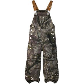 WDIRARA Toddler Girl's Camo Bib Overalls Straight Leg Denim Jumpsuits Cargo Pants with Pockets