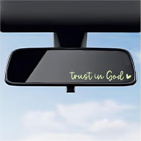 2 PCS Trust in God Rearview Mirror Scals ، Automotive Vinyl View View Decorators Decorators ، Trust Proof Trust في ملصقات الله لجهاز الكمبيوتر المحمول للسيارة ، إكسسوارات السيارات (الوردي)