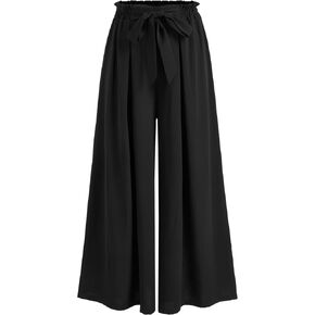 CIDER Mid Rise Ruched Knotted Wide Leg Trousers