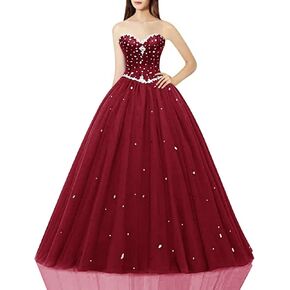 Women's Sweetheart Ball Gown Tulle Quinceanera Dresses Prom Dress