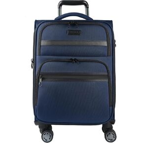 KROSER Softside Expandable Carry On Luggage with Spinner Wheels & Built-in TSA Lock, Durable Suitcase Rolling Luggage with USB Port, Carry-On 20-Inch, Black