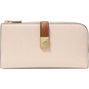 kate spade new york Deco Colorblocked Pebbled Leather Zip Slim Wallet, Milk Glass Multi
