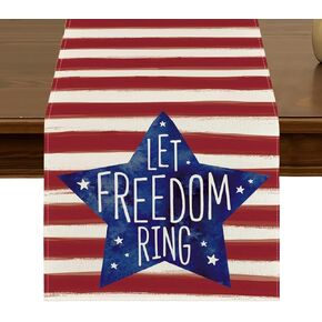 Star American Flag 4th of July Table Runner 13x72 Inch Patriotic Stripe Memorial Day Independence Day Holiday Kitchen Dining Indoor Home Party Table Decoration ZQ17 in Saudi Arabia