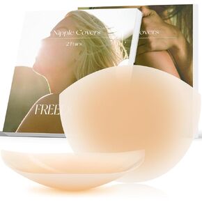 Nipple Covers for Women,Multifunction Adhesive Silicone Nipple Pasties Reusable 2 Pairs Sticky Breast Petals Bra Dress
