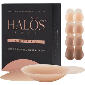 Adhesive Silicone Nipple Covers with Lift Tab - Womens Reusable Pasties for Bra-Free Lift - Includes Keepsake Box