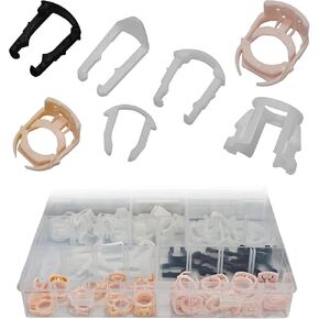 Msyuusr 70pcs Fuel Line Clips, 3/8" 5/16" Plastic Fuel Tank Repair Kit, 7 Size Nylon Fuel Line Repair Kit, Auto Fuel Line Retainer Clips Replacement Kit Compatible with Ford GM Chrysler
