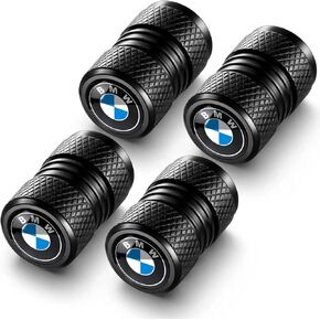 Tire Valve Stem Caps Compatible for BMW Tire Valve Caps Car Air Cover Metal Accessories 4 Pcs Black