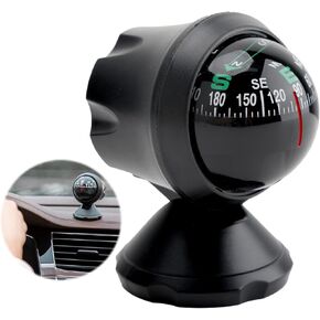 Car Compass Dashboard Compass for Cars with Bottom Stick Car Accessories Automotive Compass Ball, Dash Mount Adjustable Compass Ball for Boat Car Truck Marine Caravan to Find Direction