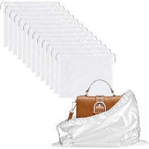 15 Pack Dust Bags, Purse Covers for Dust and Storage, Silk Dusts Cover Bags With Drawstring Closure Dustproof Travel Storage Pouch for Handbag Purse Shoes Boots (Black, 19.6 × 15.7 in)