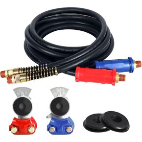 Tirol 12ft Semi Truck Air Lines Kit - خطوط جوية لشاحنة شبه ، مقطورة ، خراطيم الفرامل مع Gladhands وختمات مقاومة للتسرب ، متوافقة مع Freightliner Cascadia ، ضرورية لـ Texas Long Haul