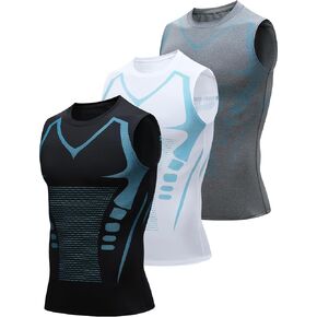3Pack Mens Running Sport Tank Tops Dry Fit Gym Wicking Athletic Mesh Breathable Cool Workout Sleeveless Shirts Base Layer