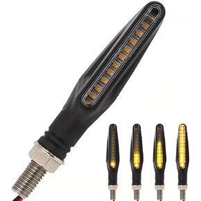 4 PCS دراجة نارية LED إشارات ، الأمامية + مؤشر وميض خلفي انعطاف إشارة العنبر تدفق المصباح العالمي المتسلسل ، 12 فولت ضوء انعطاف ضوء انعطاف