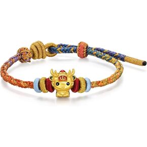 Sang Sang Sang 999 24K Solid Gold Cultural Bessing Bareing Myth Myth Deer Scarm Bracelet for Women 23cm 95535b