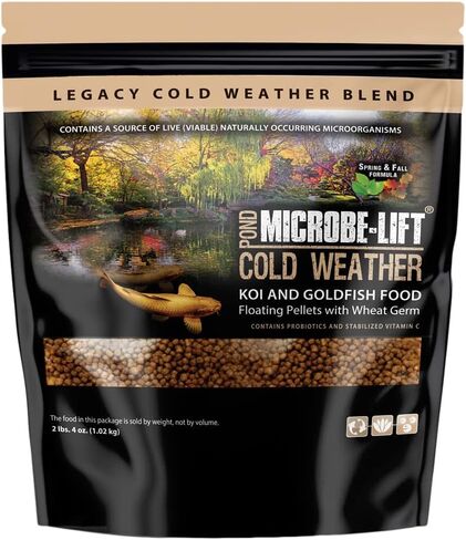 Microbe-Lift Mllwgsm الطقس البارد العائم الكريات الأسماك مع جرثومة القمح للبرك وحدائق المياه والنافورات ، للسمك الذهبي الحية و Koi ، 12 أوقية in Kuwait