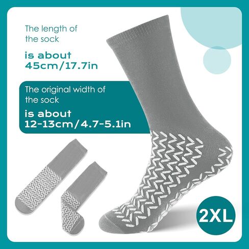 Taiyin 6 Pair Double Sided Tread Non Slip Socks Safety Socks Slip Stopping Safety Fall Prevention for Bariatric in Kuwait