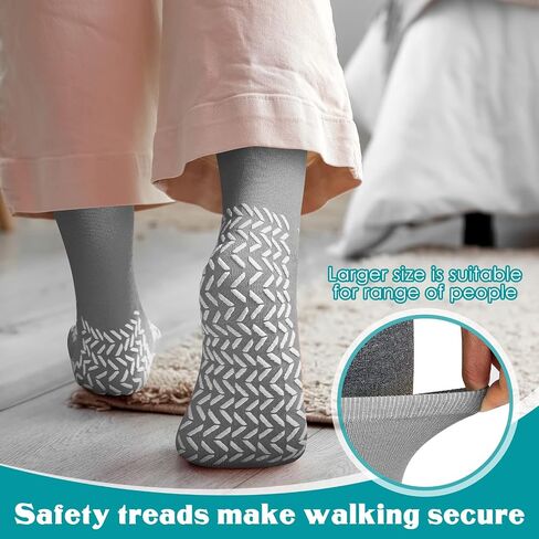 Taiyin 6 Pair Double Sided Tread Non Slip Socks Safety Socks Slip Stopping Safety Fall Prevention for Bariatric in Kuwait
