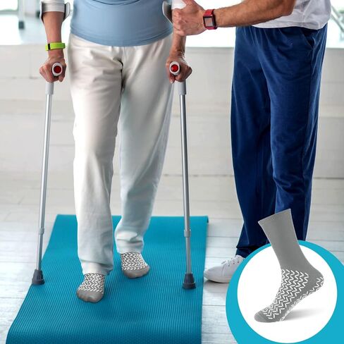 Taiyin 6 Pair Double Sided Tread Non Slip Socks Safety Socks Slip Stopping Safety Fall Prevention for Bariatric in Kuwait