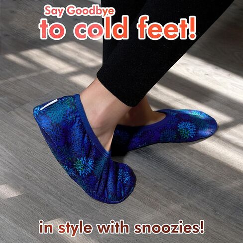 Snoozies Skinnies Slipper Scleper Slippers ، قابلة للطي للنساء ، الجوارب غير المنزلق للسفر والداخل - Daisy مشرق in Saudi Arabia