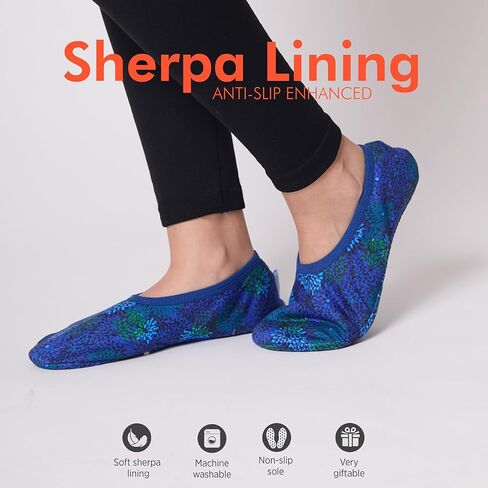 Snoozies Skinnies Slipper Scleper Slippers ، قابلة للطي للنساء ، الجوارب غير المنزلق للسفر والداخل - Daisy مشرق in Saudi Arabia