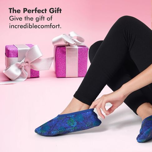 Snoozies Skinnies Slipper Scleper Slippers ، قابلة للطي للنساء ، الجوارب غير المنزلق للسفر والداخل - Daisy مشرق in Saudi Arabia