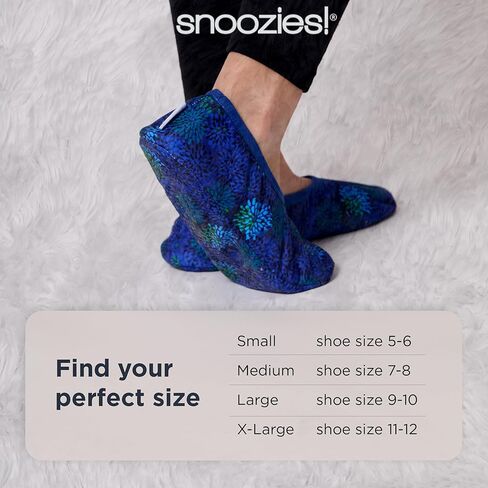 Snoozies Skinnies Slipper Scleper Slippers ، قابلة للطي للنساء ، الجوارب غير المنزلق للسفر والداخل - Daisy مشرق in Saudi Arabia
