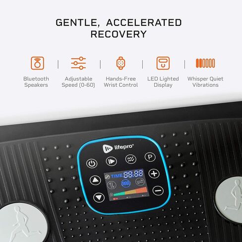 جهاز تمرين لوحة الاهتزاز LifePro RelaxaVibe - منصة اهتزاز لتعزيز الدورة الدموية والتمثيل الغذائي - آلة اهتزاز أنيقة في غرفة المعيشة - لوحة اهتزاز لكامل الجسم مع مسند مسخن in Kuwait
