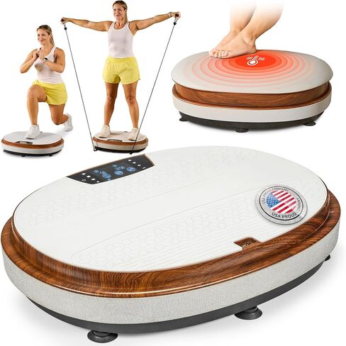 جهاز تمرين لوحة الاهتزاز LifePro RelaxaVibe - منصة اهتزاز لتعزيز الدورة الدموية والتمثيل الغذائي - آلة اهتزاز أنيقة في غرفة المعيشة - لوحة اهتزاز لكامل الجسم مع مسند مسخن in Kuwait