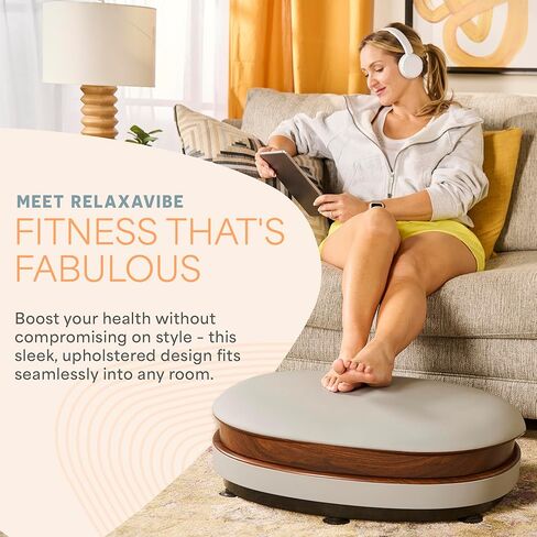 جهاز تمرين لوحة الاهتزاز LifePro RelaxaVibe - منصة اهتزاز لتعزيز الدورة الدموية والتمثيل الغذائي - آلة اهتزاز أنيقة في غرفة المعيشة - لوحة اهتزاز لكامل الجسم مع مسند مسخن in Kuwait