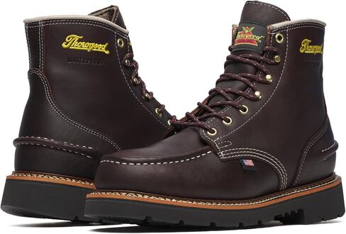 Thorogood 1957 Flyway 6" Waterproof Moc Toe Hunting Boots for Men - Premium Full-Grain Leather with Slip-Resistant Heel Outsole and Shock-Absorbing Footbed in Saudi Arabia