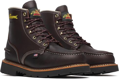 Thorogood 1957 Flyway 6" Waterproof Moc Toe Hunting Boots for Men - Premium Full-Grain Leather with Slip-Resistant Heel Outsole and Shock-Absorbing Footbed in Saudi Arabia