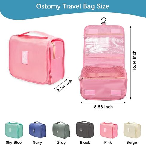 Exquisite Travel Bag for Ostomy and Colostomy Supplies - The Ultimate Choice for Post - Surgery Individuals, Featuring Hanging Setup and Stylish Covers Tailored for Women (Pink) in Saudi Arabia