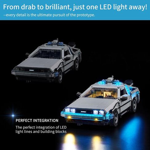 BrickSoul Led Light Kit for Lego Back to The Future, Compatible with 10300 Building Set Lego Light Kit, Light Up Legos 10300 - NO Lego Blocks Set (Standard RC Sound Version) in Kuwait