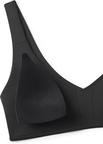 CRZ YOGA Womens V Neck Bikini Tops Bathing Suit V Back Wide Straps Swim Bra Padded Swimsuit in Saudi Arabia