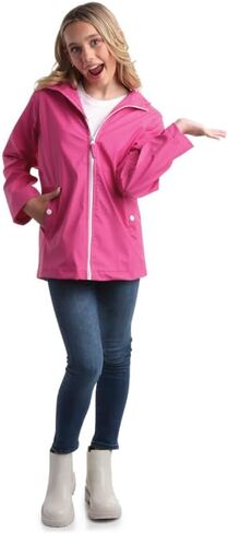 Pink Platinum Girls' Rain Jacket - Wind and Water Resistant Hooded Slicker Jacket - Lightweight Raincoat for Girls (7-16) in Kuwait