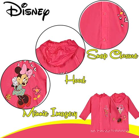 Disney Girls' Minnie Mouse Pink Hooded Rain Slicker in Kuwait