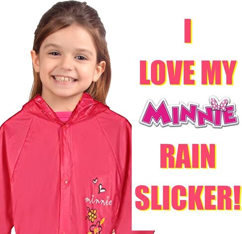 Disney Girls' Minnie Mouse Pink Hooded Rain Slicker in Kuwait