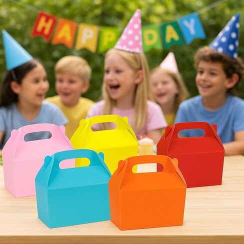 Oojami 24 Pack Treat Boxes Party Favor Boxes Paper Gift Boxes for Birthday Party Gable boxes (Yellow) in Kuwait