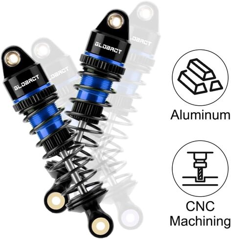 GLOBACT Aluminum Adjustable Shock Damper Oil Shock for ARRMA 1/18 Granite Typhon 1/16 Mojave GROM RC Truck Upgrade Parts Replace ARA330806 (Black Red) in Kuwait