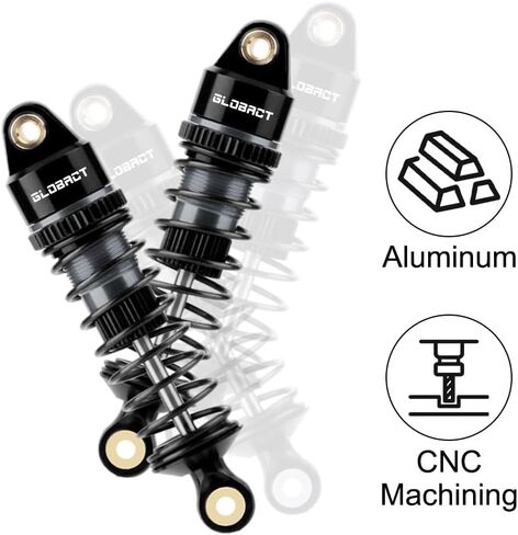 GLOBACT Aluminum Adjustable Shock Damper Oil Shock for ARRMA 1/18 Granite Typhon 1/16 Mojave GROM RC Truck Upgrade Parts Replace ARA330806 (Black Red) in Kuwait